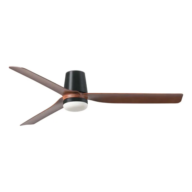 Akce FARO 33831WT1S - LED Stmívatelný stropní ventilátor PUNT TUB M LED/18W/230V 2700/3000/4000K pr.132 cm hnědá/černá Wi-Fi Tuya + dálkové ovládání