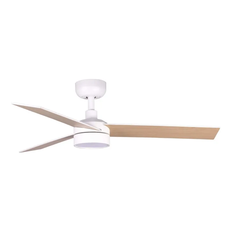 FARO 34295WT1S - LED Stmívatelný stropní ventilátor RUDDER S LED/18W/230V 2700/3000/4000K pr. 106 cm béžová/bílá Wi-Fi Tuya + dálkové ovládání Top Prodej