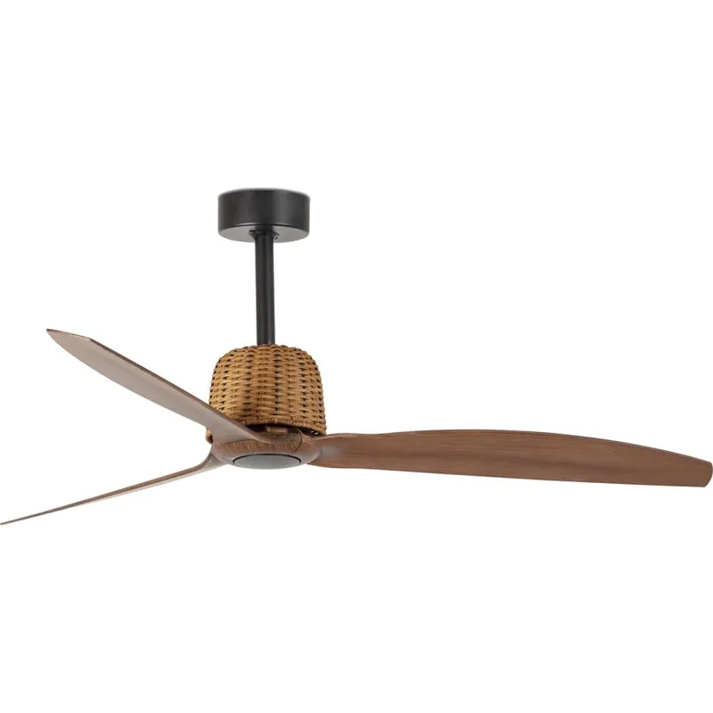 Zlevněný FARO 33435WT - Stropní ventilátor WEAVER M pr. 128 cm hnědá/černá Wi-Fi Tuya + dálkové ovládání