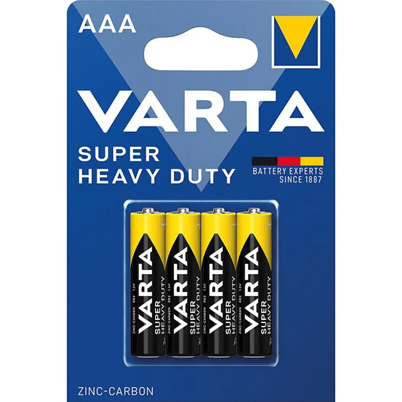 Poslední Šance Varta 2003 - 4 ks Zinkouhlíková baterie SUPER HEAVY DUTY AAA 1,5V