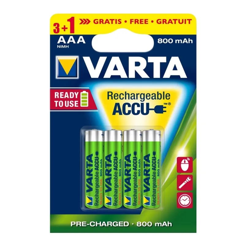 Varta 5670 - 3+1 ks Nabíjecí baterie ACCU AAA Ni-MH/800mAh/1,2V Tovární Cena