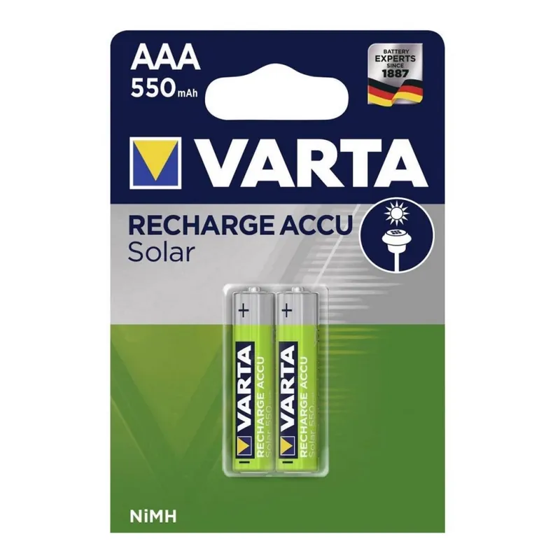 Víkendová Akce Varta 56733 - 2 ks Nabíjecí baterie SOLAR ACCU AAA NiMH/550mAh/1,2V