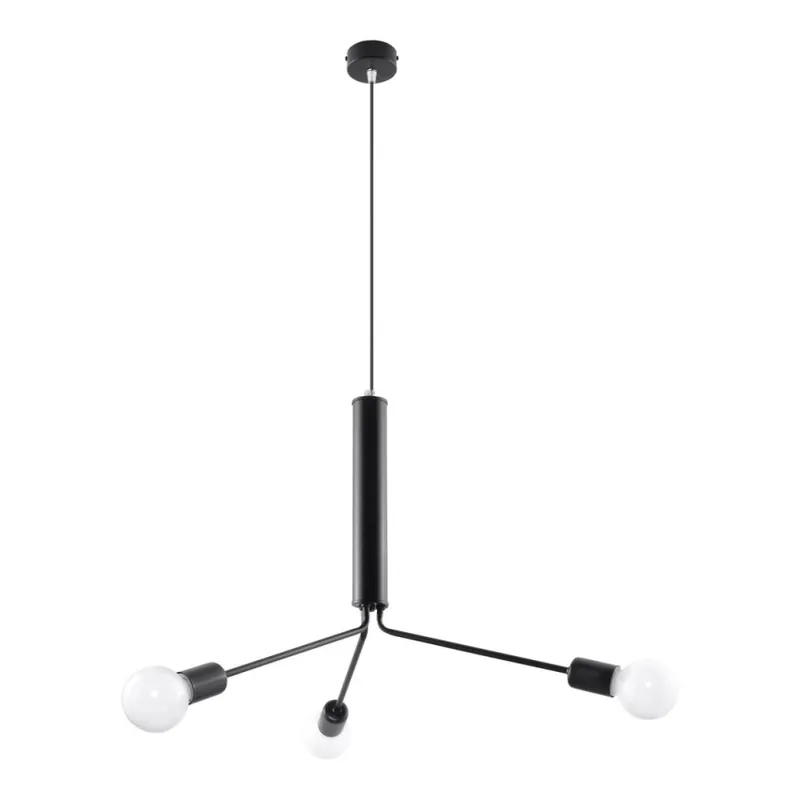 Lustr na lanku DUOMO 3D 3xE27/60W/230V černá Nejlepší Cena