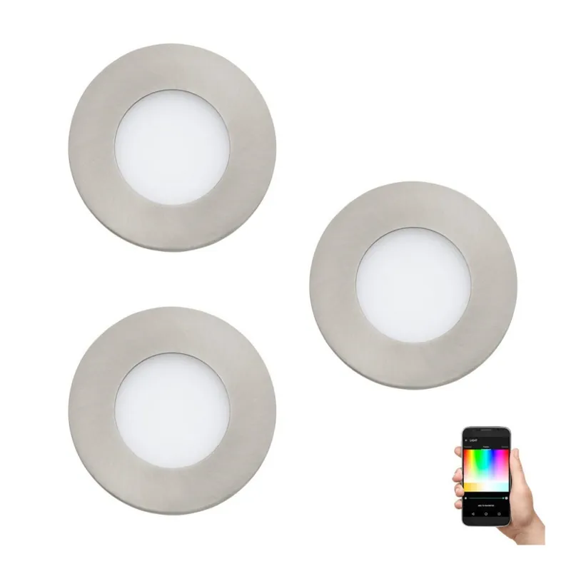 Značkový Eglo - SADA 3x LED RGB Stmívatelné podhledové svítidlo FUEVA-C LED/3W/230V pr. 8,5 cm