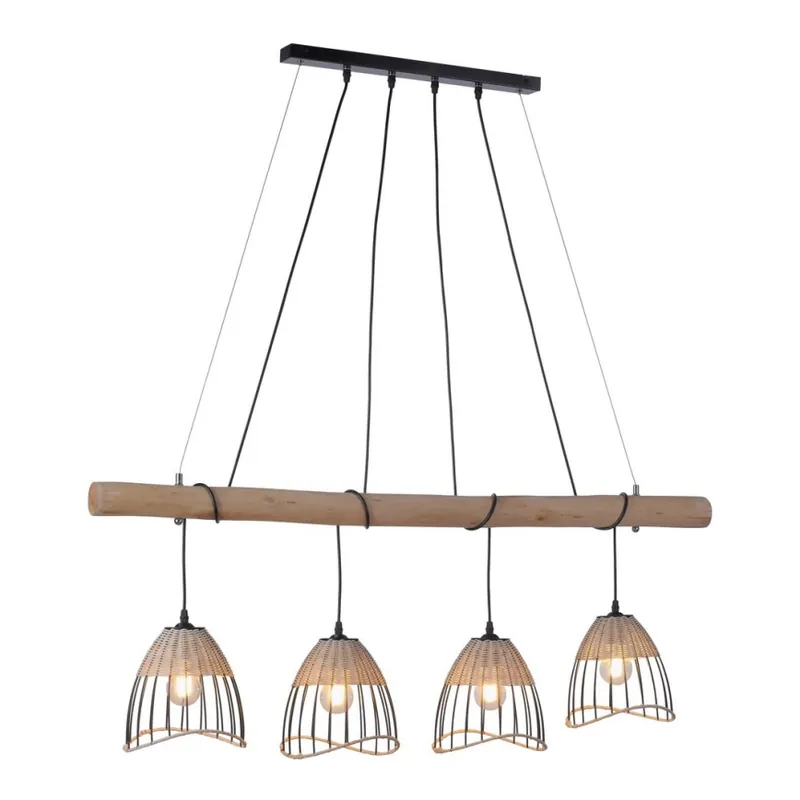 Nejprodávanější Leuchten Direkt 11156-79 - Lustr na lanku REED 4xE27/60W/230V eukalyptus