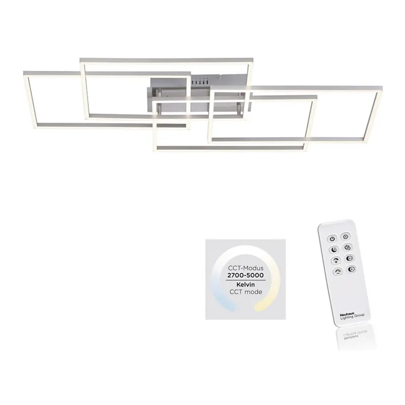 Leuchten Direkt 14151-55 - LED Stmívatelné stropní svítidlo IVEN 4xLED/12W/230V + dálkové ovládání Cenový Hit