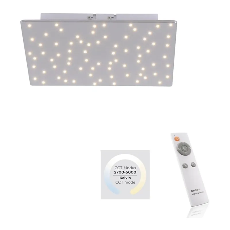 Leuchten Direkt 14670-55 - LED Stmívatelné stropní svítidlo SPARKLE LED/12W/230V + dálkové ovládání Cenově Výhodný