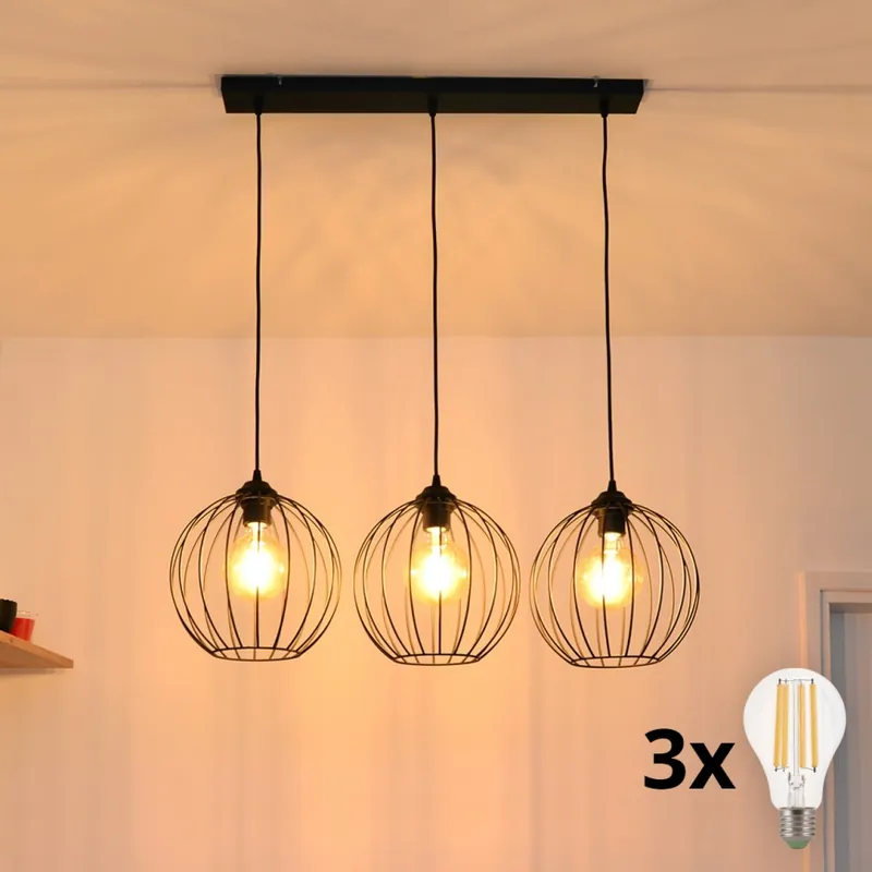 LED Lustr na lanku MERCURE 3xE27/15W/230V Akční Nabídka