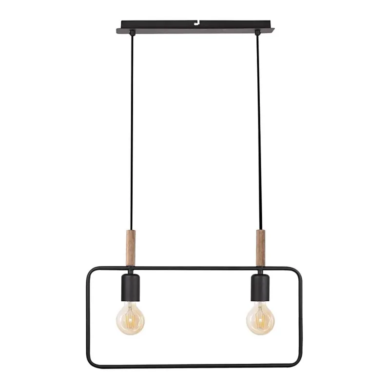 Autentický Lustr na lanku FRAME 2xE27/60W/230V černá