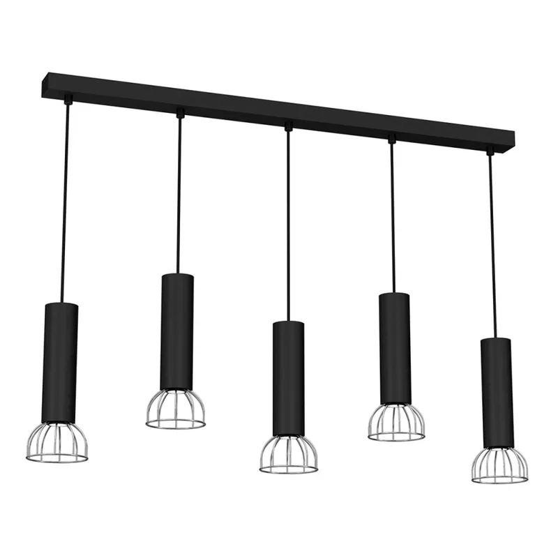 Nakupujte Hned Lustr na lanku DANTE 5xGU10/25W/230V černá/lesklý chrom