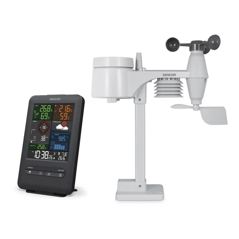 Výprodej Sencor - Profesionální meteostanice s LCD displejem a budíkem 1xCR2032 + 3xAA