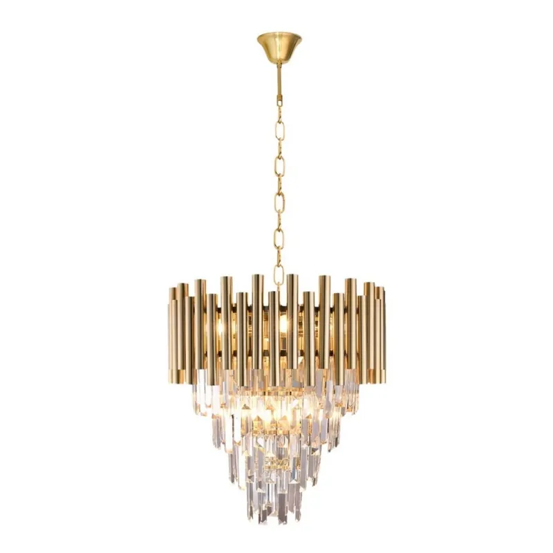 Omezená Nabídka Křišťálový lustr na řetězu MADISON 9xE14/40W/230V zlatá
