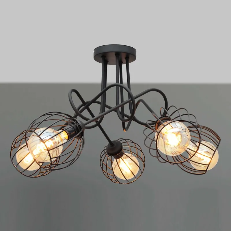 Přisazený lustr OXFORD 5xE27/15W/230V černá Nejprodávanější