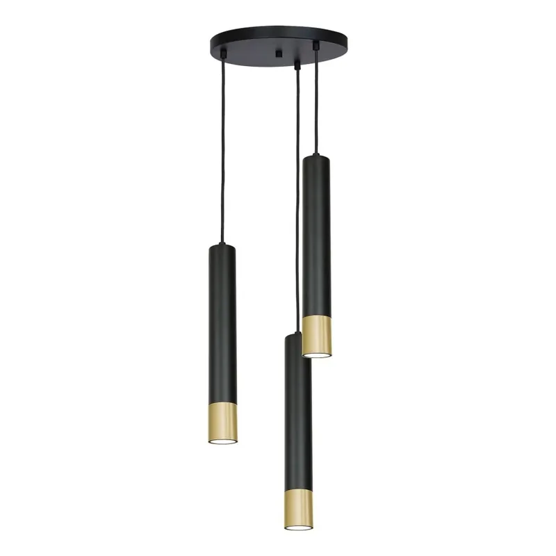 Lustr na lanku NEST 3xGU10/8W/230V černá/zlatá kulatý Koupit Online