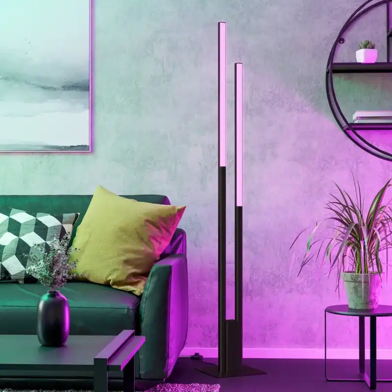 Aktuální Eglo - LED RGBW Stmívatelná stojací lampa 2xLED/16W/230V černá ZigBee