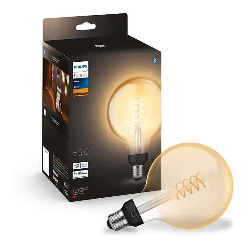 LED Stmívatelná žárovka Philips Hue WHITE FILAMENT G125 E27/7W/230V 2100K Originální