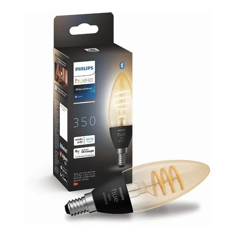 Značkový LED Stmívatelná žárovka Philips Hue WHITE AMBIANCE E14/4,6W/230V 2200-4500K