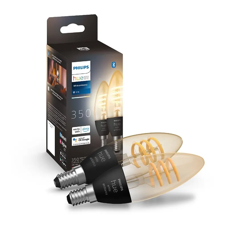 SADA 2x LED Stmívatelná žárovka Philips Hue WHITE AMBIANCE E14/4,6W/230V Pouze Dnes