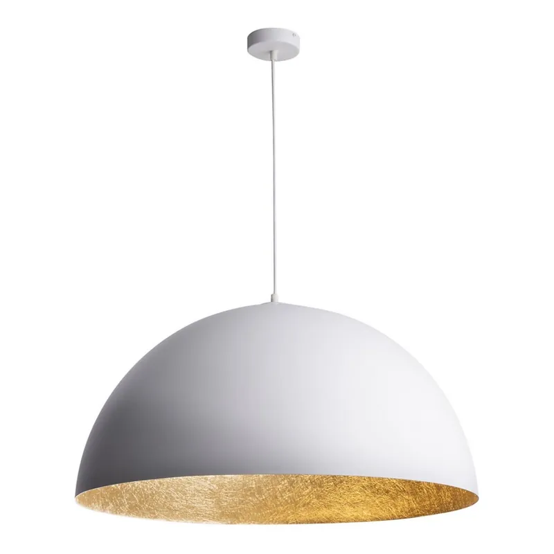Lustr na lanku SFERA 1xE27/60W/230V pr. 35 cm bílá/zlatá Dokud Zásoby Vydrží