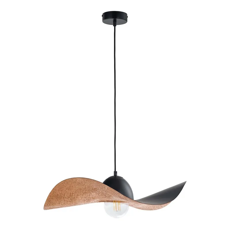 Lustr na lanku KAPELLO 1xE27/60W/230V pr. 55 cm černá/měděná Přímo Od Výrobce