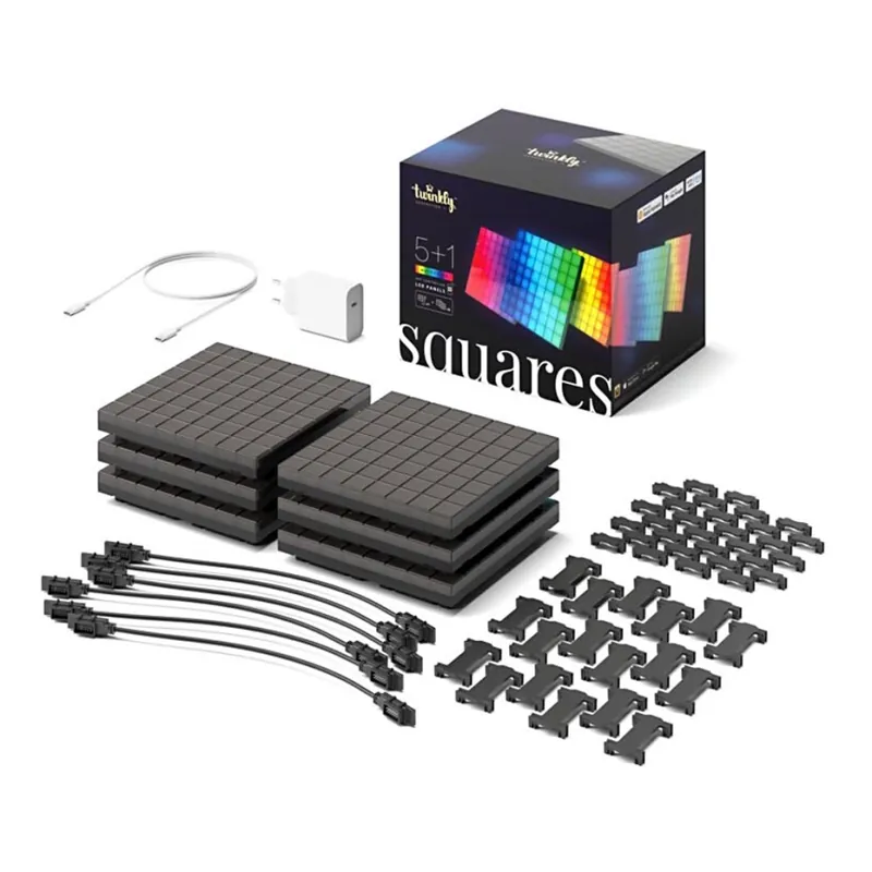 Twinkly - SADA 6xLED RGB Stmívatelný panel SQUARES 64xLED 16x16 cm Wi-Fi Hit Sezóny