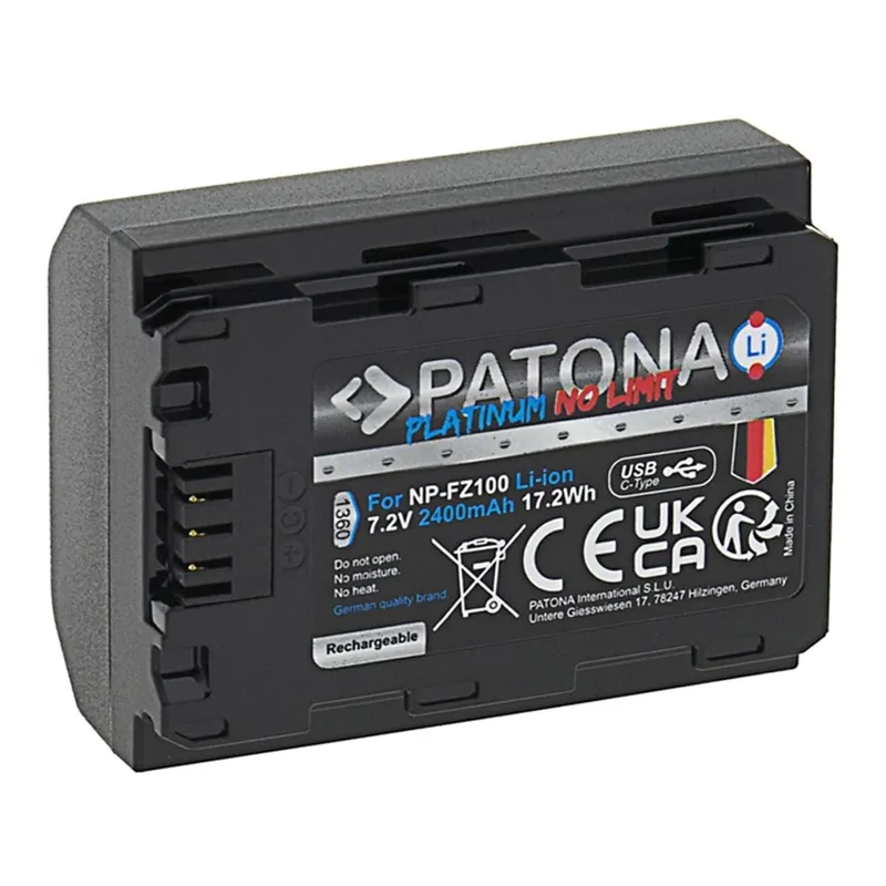 Sleva PATONA - Aku Sony NP-FZ100 2400mAh Li-Ion Platinum USB-C