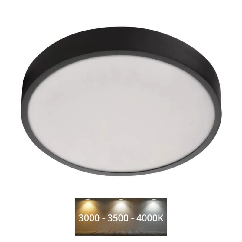 LED Stropní svítidlo NEXXO LED/28,5W/230V 3000/3500/4000K pr. 30 cm černá Super Cena