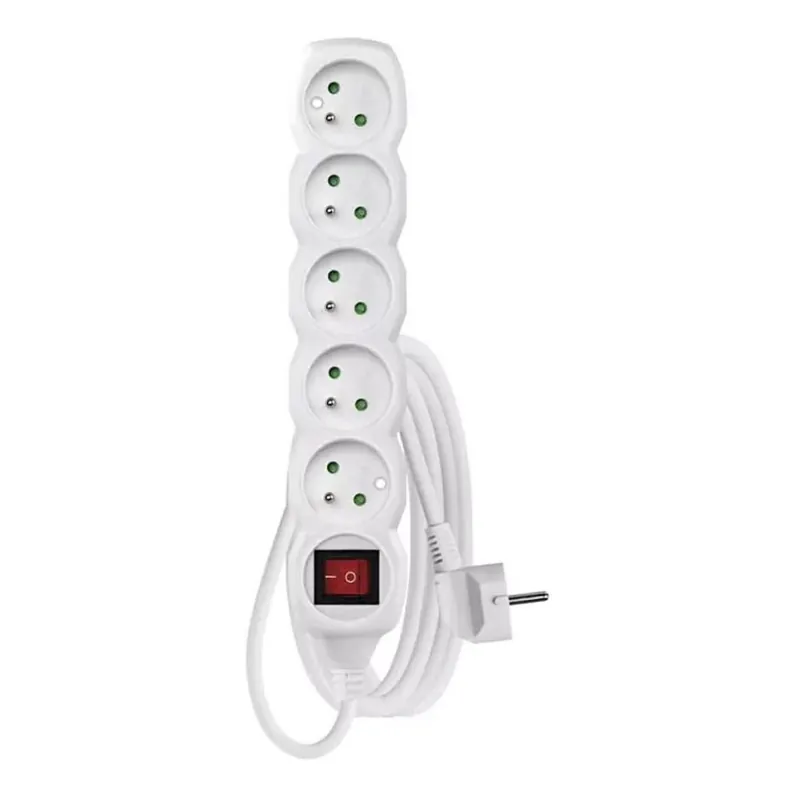 Cenově Výhodný Prodlužovací kabel s vypínačem 5Z 3m bílá