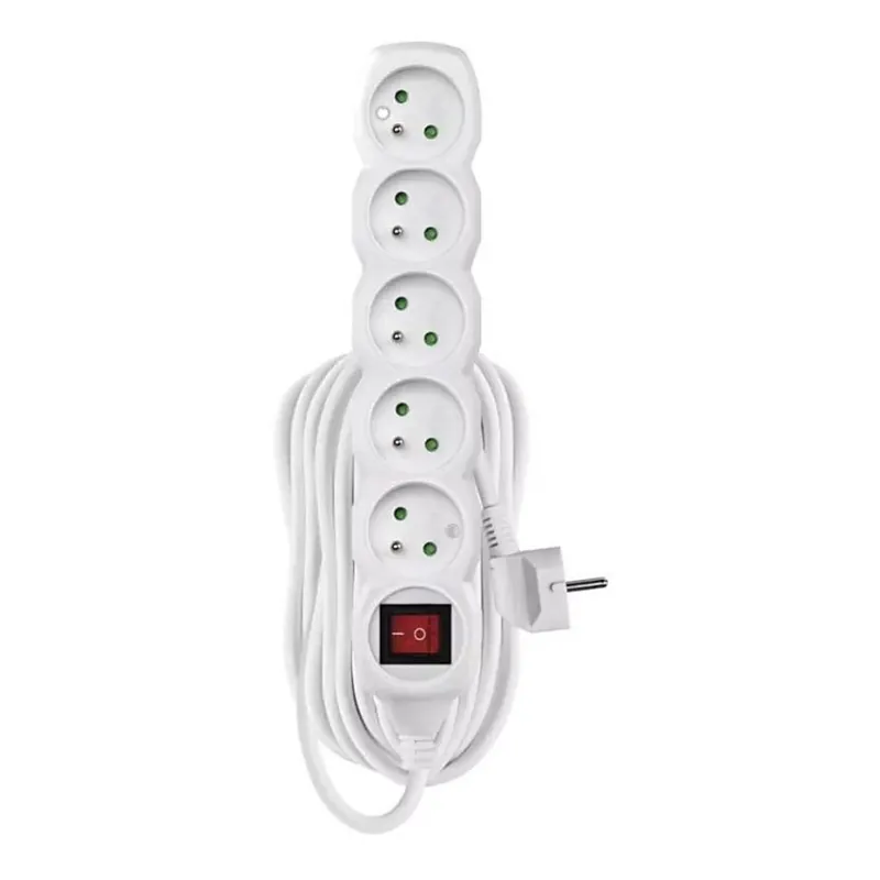 Prodlužovací kabel s vypínačem 5Z 10m bílá Must-Have