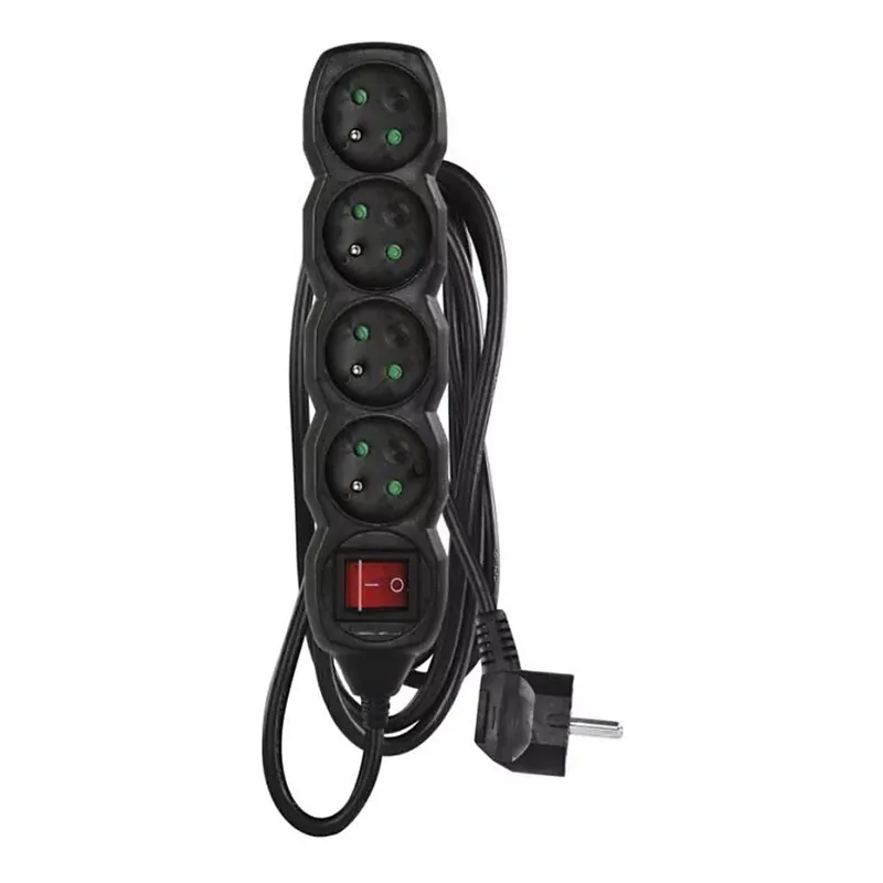 Autentický Prodlužovací kabel s vypínačem 4Z 3m černá