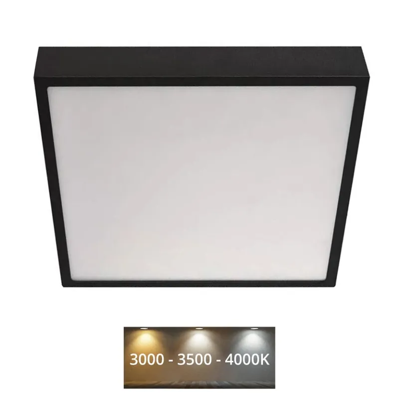 LED Stropní svítidlo NEXXO LED/28,5W/230V 3000/3500/4000K 30x30 cm černá Nízká Cena