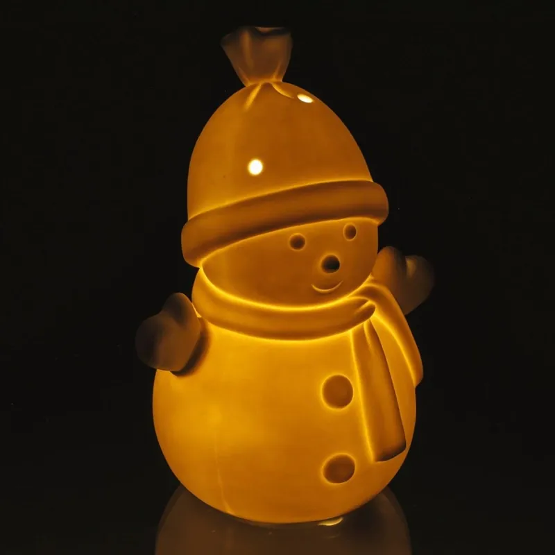 LED Vánoční porcelánová dekorace LED/3xLR44 sněhulák Výhodná Nabídka