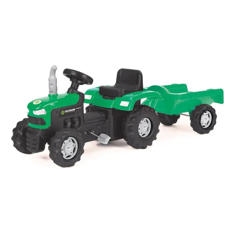 Šlapací traktor s vozíkem černá/zelená Cenový Hit