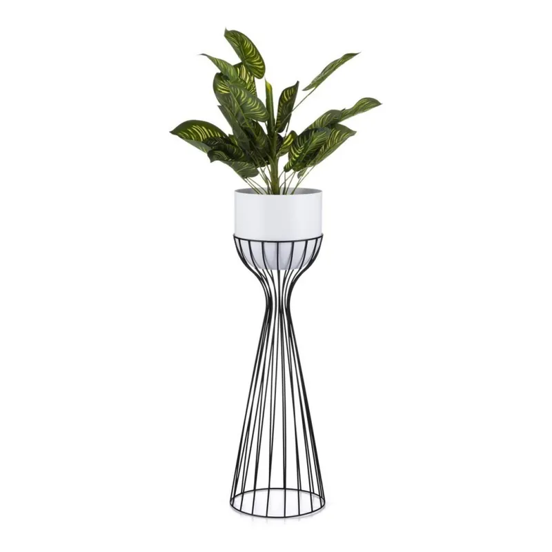 Nejprodávanější Kovový květináč LOFT 68x20 cm černá/bílá