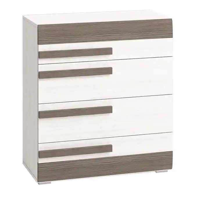 Komoda SARPA 96x86 cm bílá/hnědá Nová Kolekce