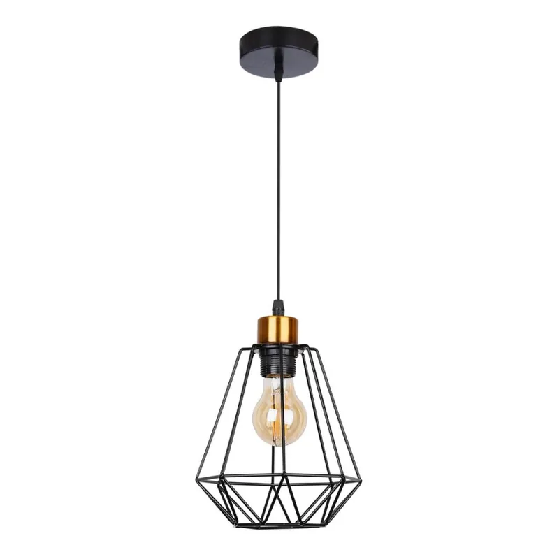 Nová Kolekce Lustr na lanku PRIMO 1xE27/60W/230V černá/zlatá