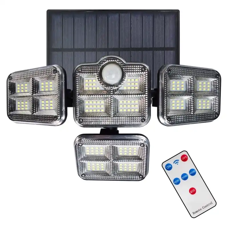 Omezená Nabídka LED Solární reflektor se senzorem pohybu a soumraku LED/30W/3,7V 2400 mAh IP47 + dálkové ovládání