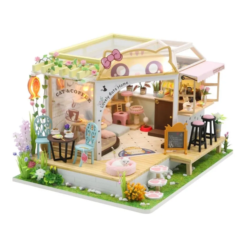 Zlevněný 2Kids Toys - Dětský domeček Kočičí kavárna se zahrádkou 2xAAA