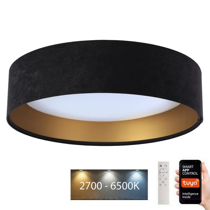 Super Cena LED Stmívatelné stropní svítidlo SMART GALAXY LED/36W/230V pr. 55 cm 2700-6500K Wi-Fi Tuya černá/zlatá + dálkové ovládání