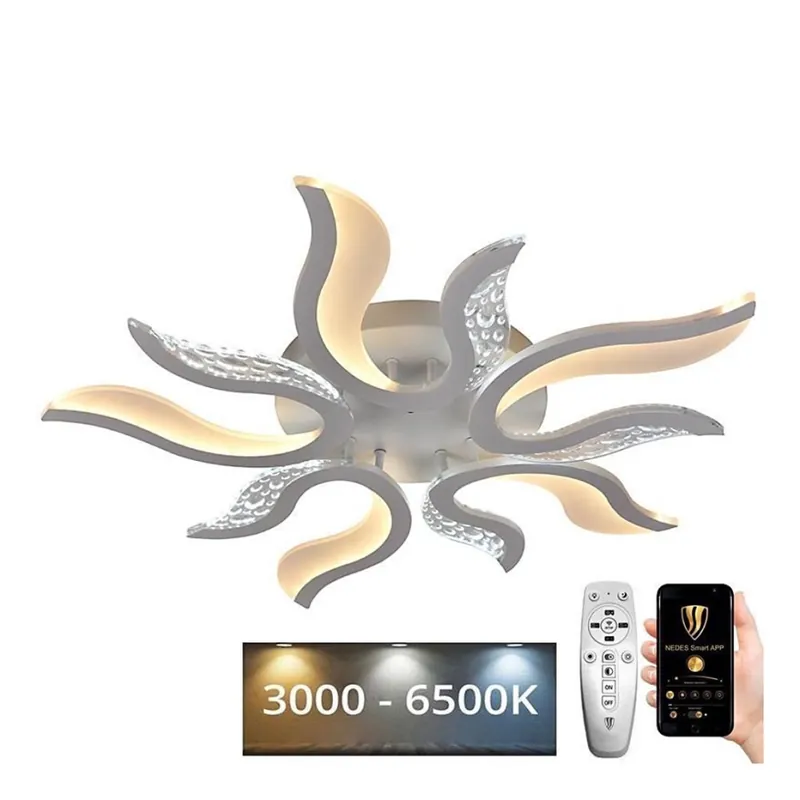 Nejlepší Cena LED Stmívatelný přisazený lustr LED/65W/230V 3000-6500K bílá + dálkové ovládání