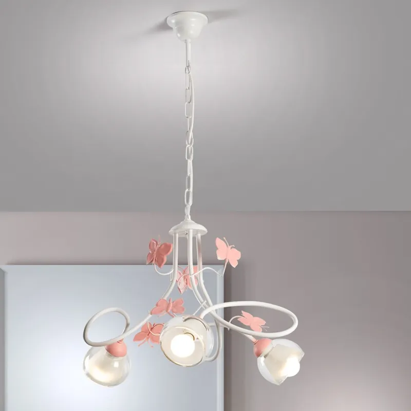 ONLI - Dětský lustr BUTTERFLY 3xE14/6W/230V Vysoce Kvalitní
