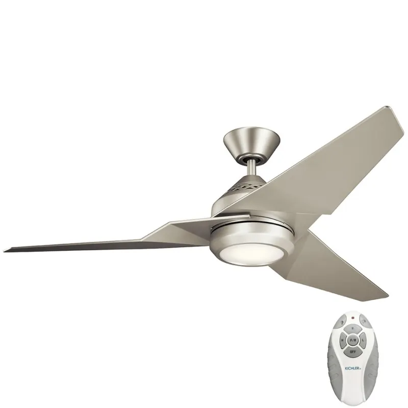 Kichler - LED Stmívatelný stropní ventilátor JADE LED/18W/230V stříbrná + dálkové ovládání Vysoce Kvalitní