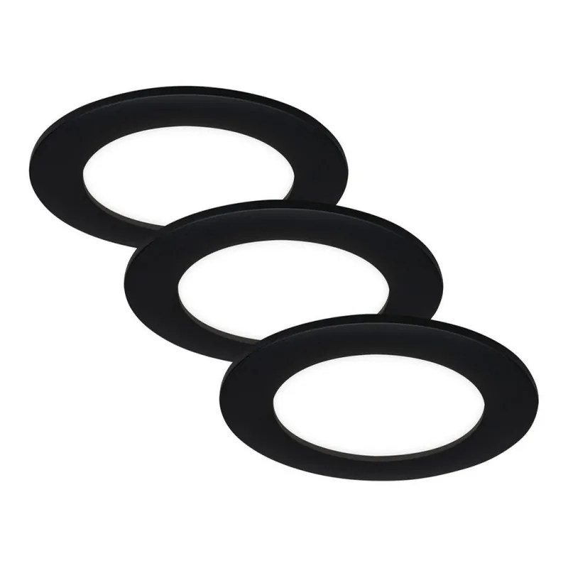 Cenově Výhodný Brilo - SADA 3x LED Koupelnové podhledové svítidlo FLAT LED/6W/230V IP44 černá