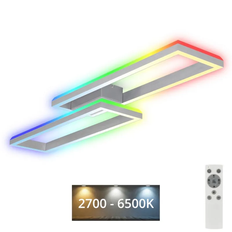 Nejlepší Cena Brilo - LED RGBW Stmívatelný přisazený lustr FRAME 2xLED/21W/230V 2700-6500K + dálkové ovládání