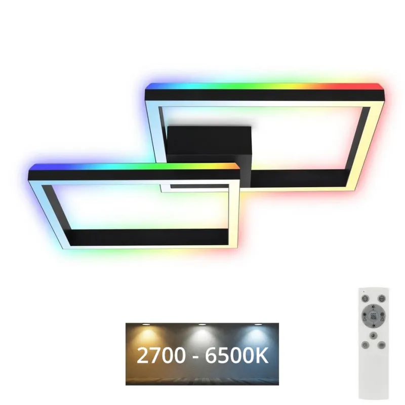 Brilo - LED RGBW Stmívatelný přisazený lustr FRAME 2xLED/17W/230V 2700-6500K + dálkové ovládání Oblíbený