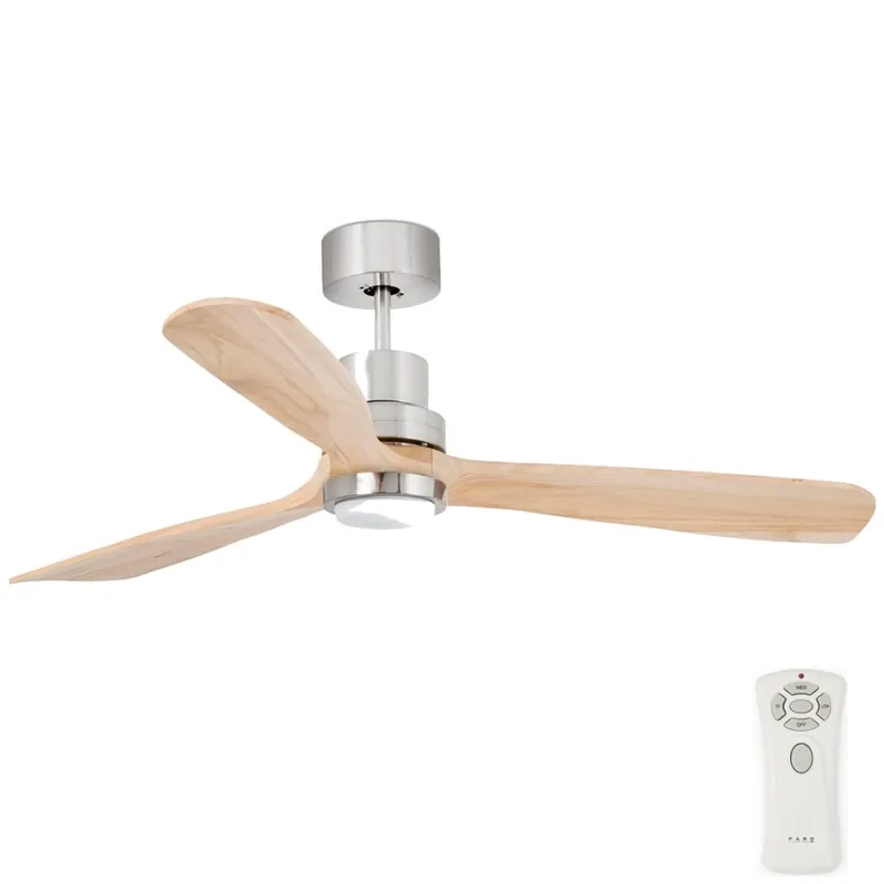 Super Cena FARO 33560DC - LED Stropní ventilátor LANTAU LED/15W/230V dřevo/chrom pr. 132 cm + dálkové ovládání