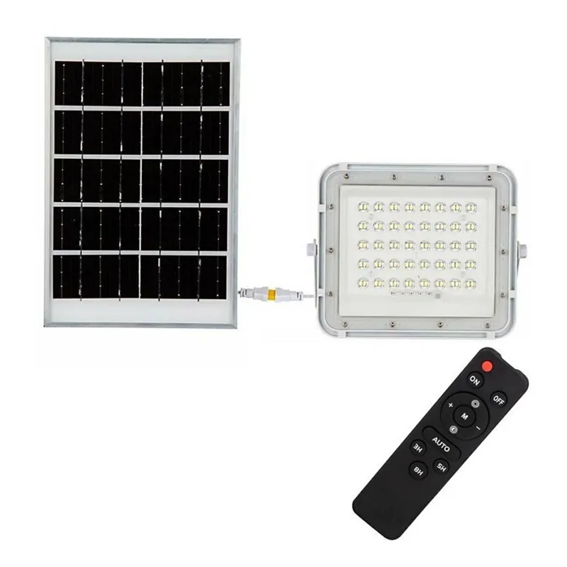 Expresní Doručení LED Venkovní stmívatelný solární reflektor LED/6W/3,2V IP65 4000K 5000 mAh bílá + dálkové ovládání