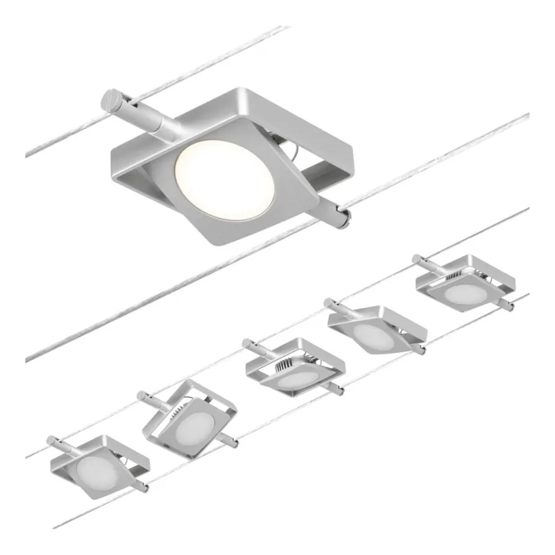 Paulmann 94420 - SADA 5xLED/4,5W Kompletní lankový systém MAC 230V matný chrom Cenově Výhodný