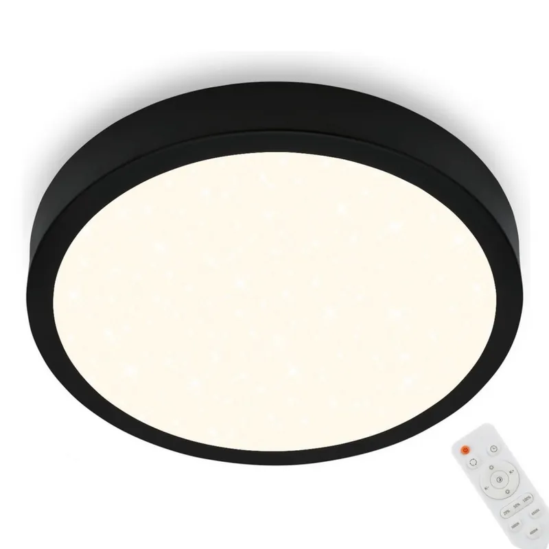 Dokud Zásoby Vydrží Briloner 3704-015 - LED Stmívatelné stropní svítidlo RUNA LED/22W/230V 2700-6500K černá + dálkové ovládání