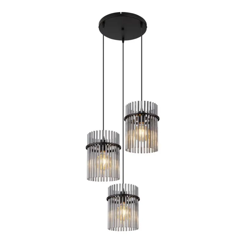 Globo - Lustr na lanku 3xE27/60W/230V pr. 47 cm černá Speciální Cena